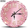 1 Piece 2D Pink Diamond Luxury Printed Wooden Wall Clock, 12inch Silent, For Kitchen, Living Room, Cafe Home Decoration, No AA Batteries Required,Furniture,Desk Deccor,Wall Deocr,Wall Clocks For Living Room,Cumpleaños,Fiesta,Clock,Picks